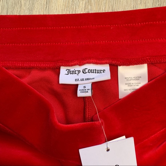 Y2K Juicy Couture Velour Legging Tack Pant Coco Red - Picture 5 of 8